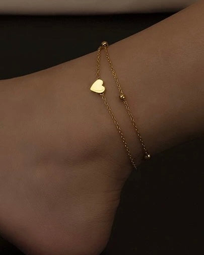 "heart ankle chain"