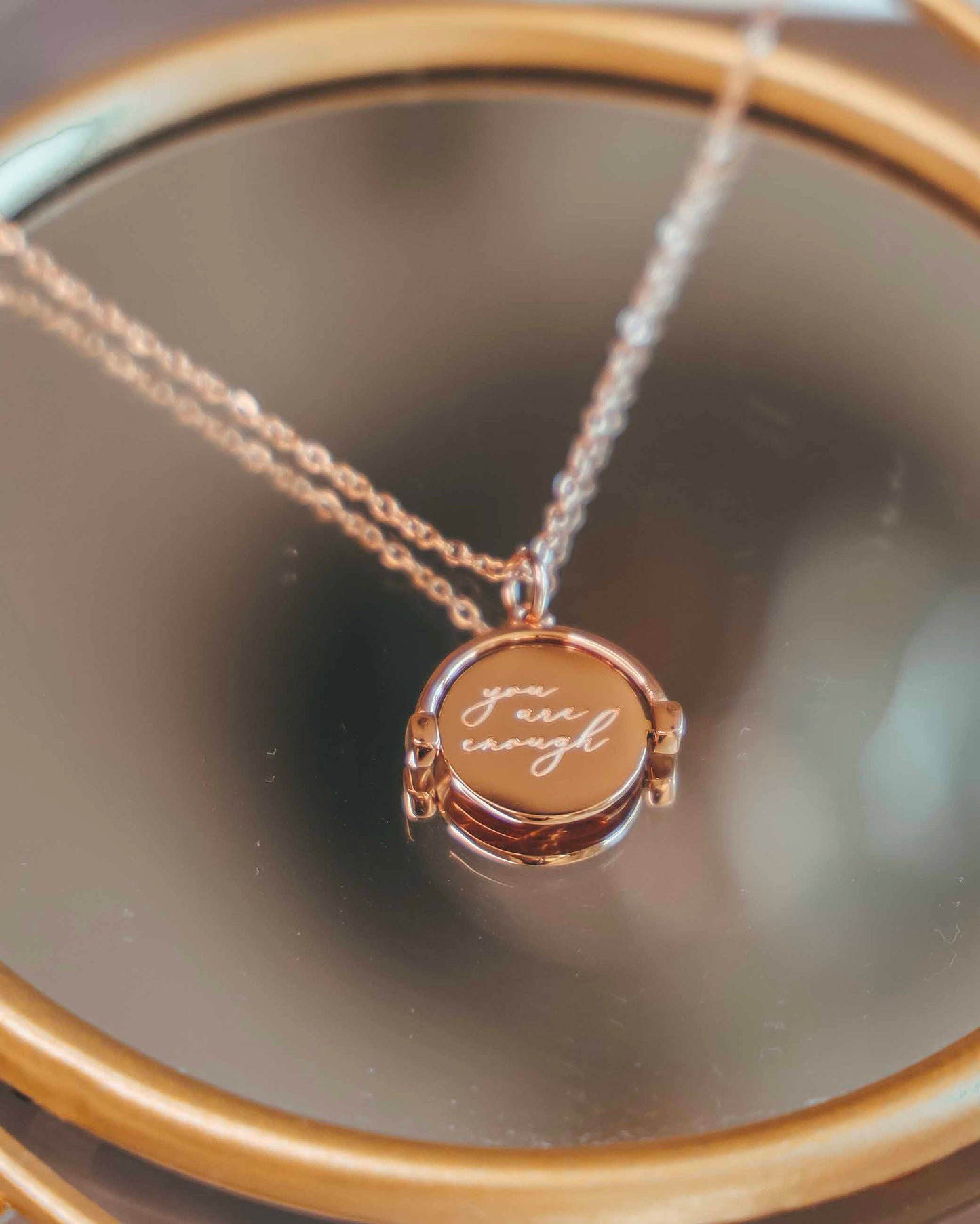 Dvostranska verižica "You are enough" (zlata, srebrna, rose gold)